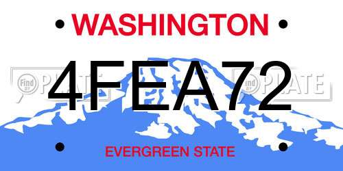 4FEA72 Washington License Plate