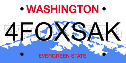 4FOXSAK Washington License Plate