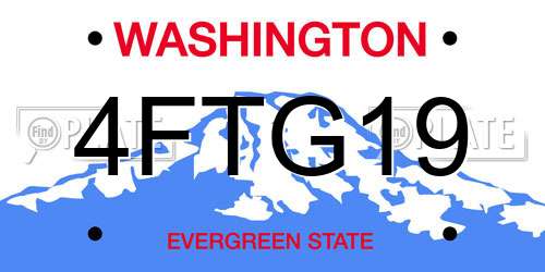 4FTG19 Washington License Plate
