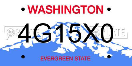 4G15X0 Washington License Plate