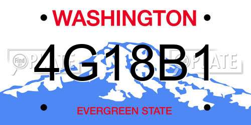 4G18B1 Washington License Plate