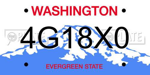 4G18X0 Washington License Plate