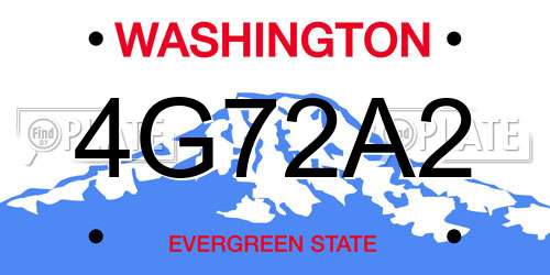 4G72A2 Washington License Plate