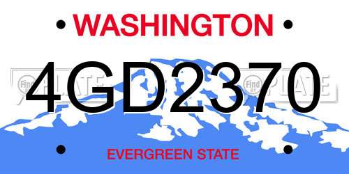 4GD2370 Washington License Plate
