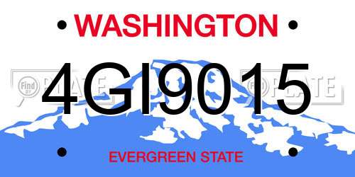 4GI9015 Washington License Plate