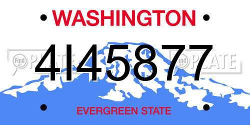 4I45877 Washington License Plate