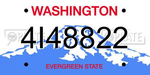 4I48822 Washington License Plate