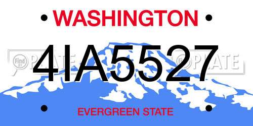 4IA5527 Washington License Plate