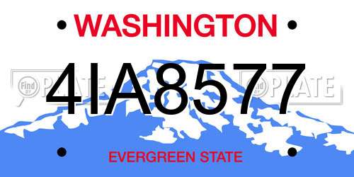 4IA8577 Washington License Plate