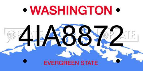 4IA8872 Washington License Plate