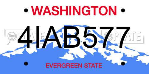 4IAB577 Washington License Plate