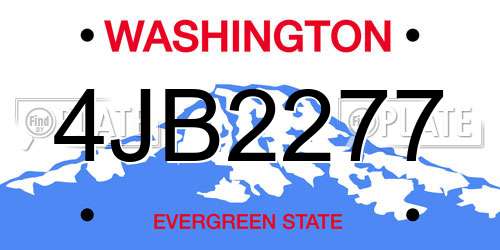 4JB2277 Washington License Plate