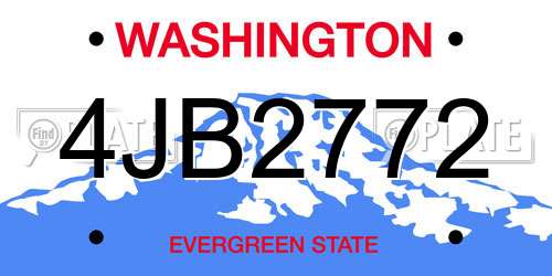 4JB2772 Washington License Plate