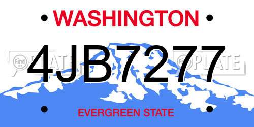 4JB7277 Washington License Plate