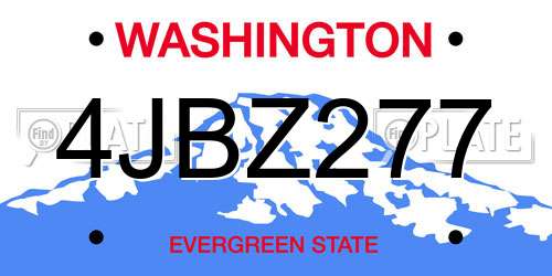 4JBZ277 Washington License Plate