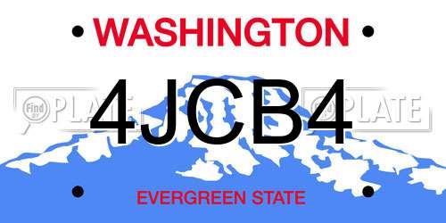 4JCB4 Washington License Plate