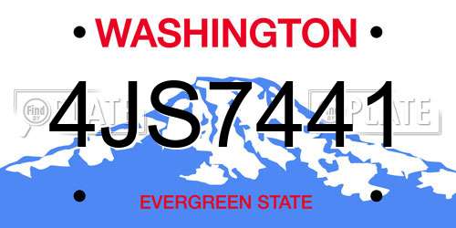 4JS7441 Washington License Plate