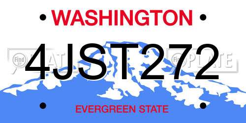 4JST272 Washington License Plate