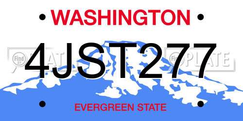 4JST277 Washington License Plate