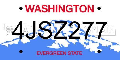 4JSZ277 Washington License Plate