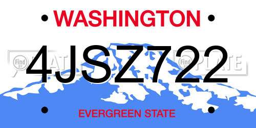 4JSZ722 Washington License Plate