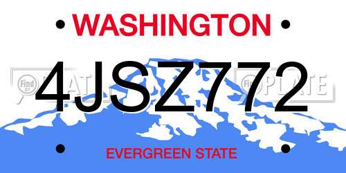 4JSZ772 Washington License Plate