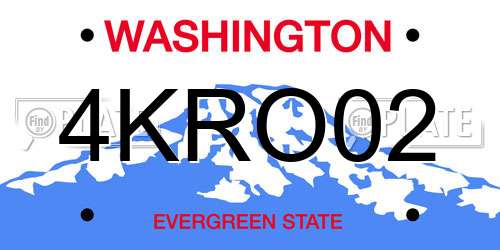4KRO02 Washington License Plate