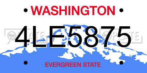 4LE5875 Washington License Plate