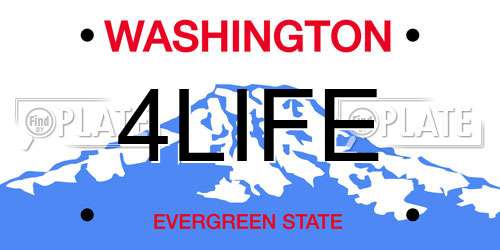 4LIFE Washington License Plate