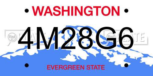 4M28G6 Washington License Plate