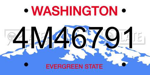 4M46791 Washington License Plate