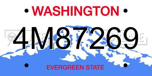 4M87269 Washington License Plate