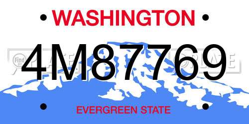 4M87769 Washington License Plate