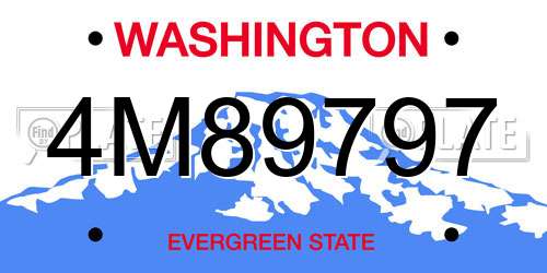 4M89797 Washington License Plate