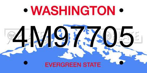 4M97705 Washington License Plate