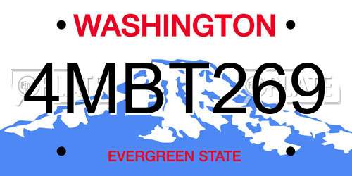 4MBT269 Washington License Plate