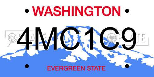 4MC1C9 Washington License Plate