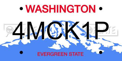 4MCK1P Washington License Plate