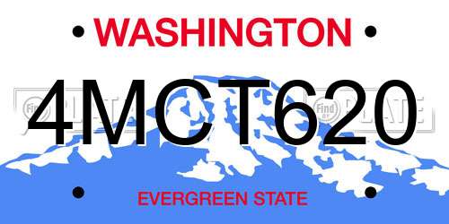 4MCT620 Washington License Plate