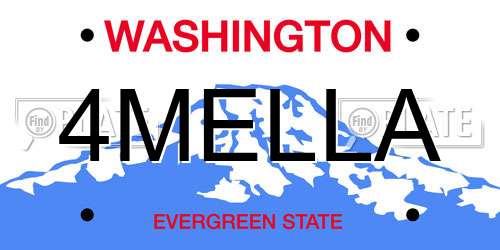 4MELLA Washington License Plate