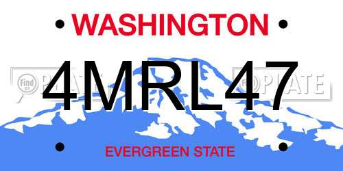 4MRL47 Washington License Plate