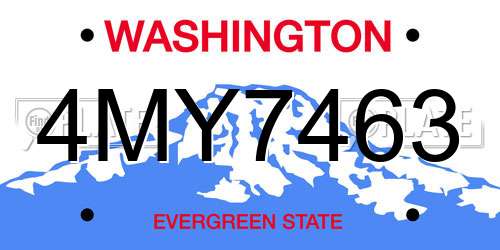 4MY7463 Washington License Plate