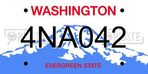 4NA042 Washington License Plate