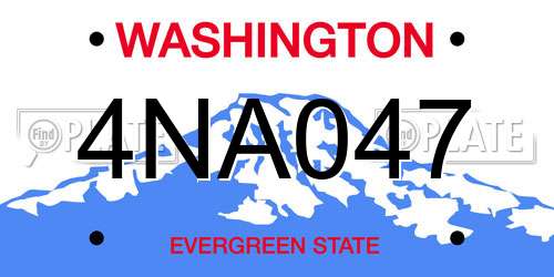 4NA047 Washington License Plate