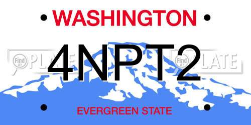 4NPT2 Washington License Plate