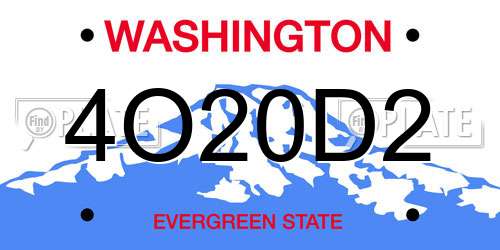4O20D2 Washington License Plate