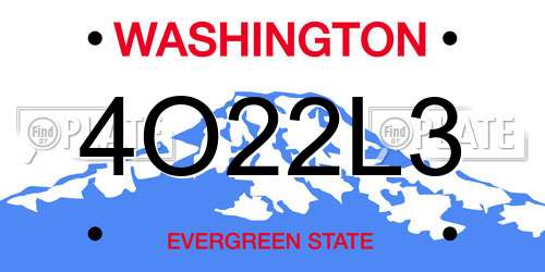 4O22L3 Washington License Plate
