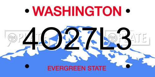 4O27L3 Washington License Plate