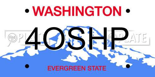 4OSHP Washington License Plate