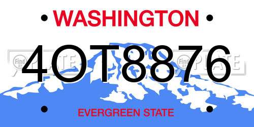 4OT8876 Washington License Plate